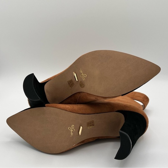 42 Gold Kiki Pointed Toe Booties, Black / Brown, Size 7.5 - Picture 8 of 9